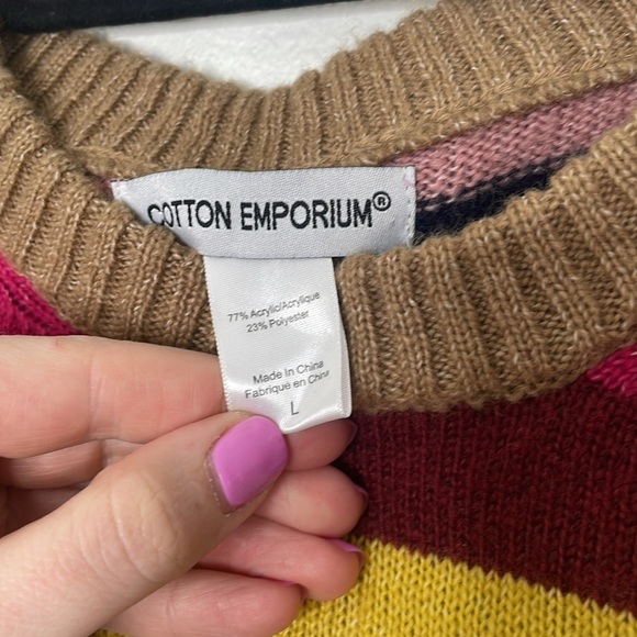 Cotton Emporium Striped Multicolor Sweater - Picture 4 of 8